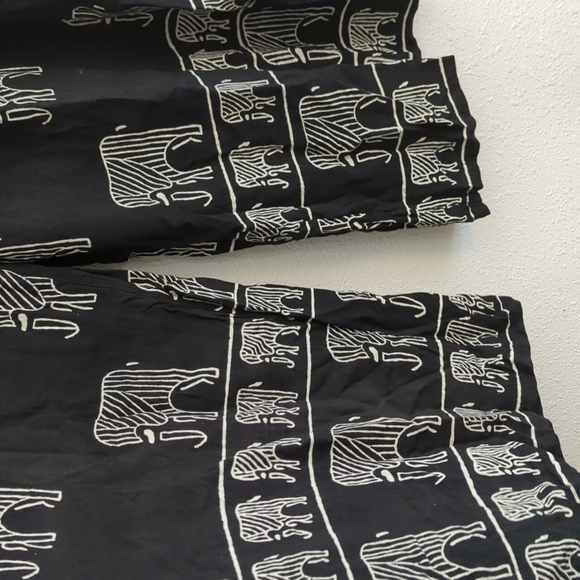 Boho Pull On Pants Elephant Wide Leg Cropped Pocket Safari Rayon Free Size India - Picture 6 of 14